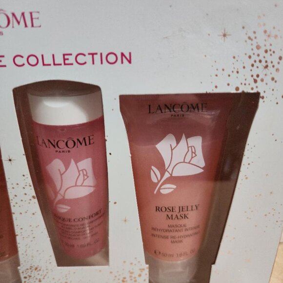 4pc Lancome Rosy Skincare Collection Makeup Remover Scrub Toner Mask New in Box - Picture 3 of 5